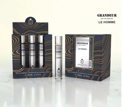 Grandeur Le Homme Eau de Parfum 20ml – Mens Cologne Fragrance, Long Lasting Scent, Woody Aromatic Notes, Travel Size Perfume for Me