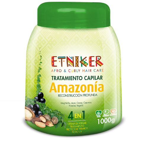 ETNIKER Amazonia Deep Reconstructive Hair Treatment – Moisture, Heat Protection & Strengthening Mask with Paradise Nut, Cacay & Açaí - 1000g