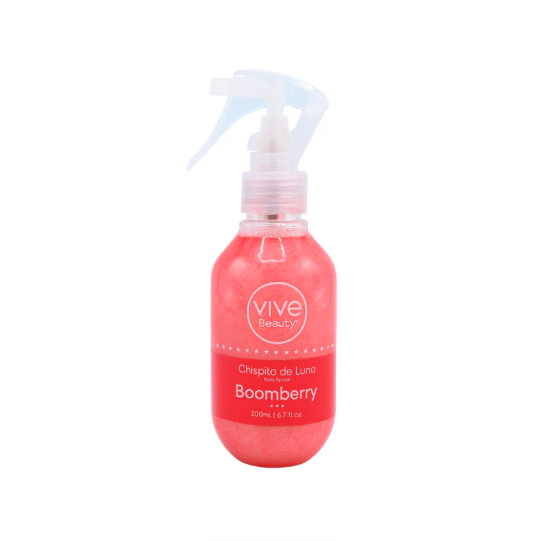 Vive Beauty Boomberry Shimmer Body Splash 200ml — Sweet Berry Glitter Mist, Luminous Glow & Fruity Fragrance