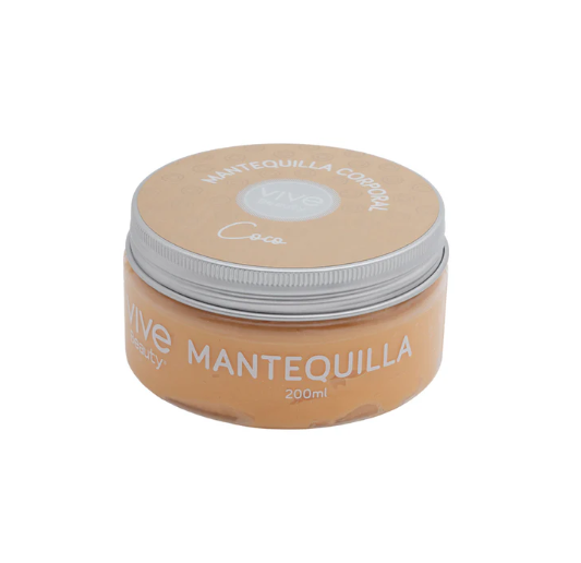 Vive Beauty Coconut Body Butter 200ml — Aloe Vera & Vitamin E, Deep Moisture, Soft Luminous Skin & Tropical Coconut Scent