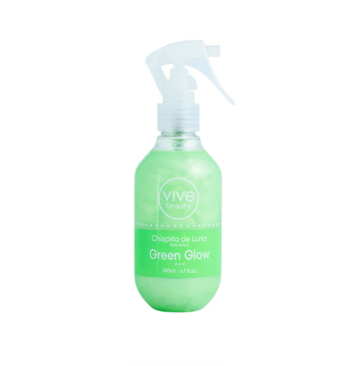 Vive Beauty Green Glow Glitter Body Splash 200ml – Shimmer Fragrance Mist for Radiant Glow & Fresh Scent