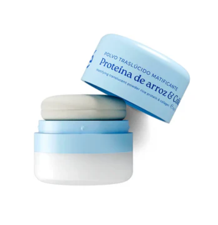 Olé Capilar Translucent Powder — Rice Protein & Collagen, Talc-Free & Benzene-Free, Poof Applicator