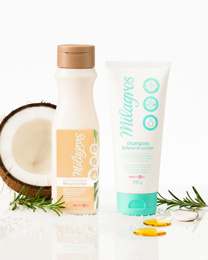 Milagros Kit Detox & Herbal Repair – Exfoliating Shampoo & Herbal Conditioner – Scalp Renewal & Hair Strength