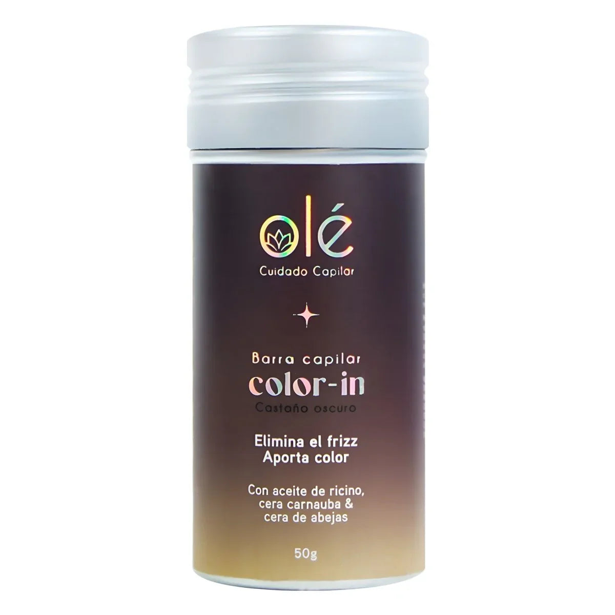 Hairstick anti-frizz tono castaño oscuro para fijación, control del frizz y sombreado natural.