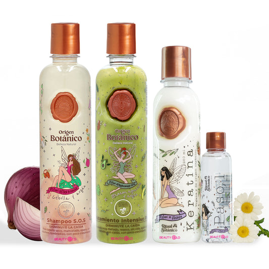 Kit Premium Post-Keratina Vegana para el Cabello 250ml + Shampoo Cebolla + Tratamiento Plex – Alisado, Hidratación y Reparación Capilar