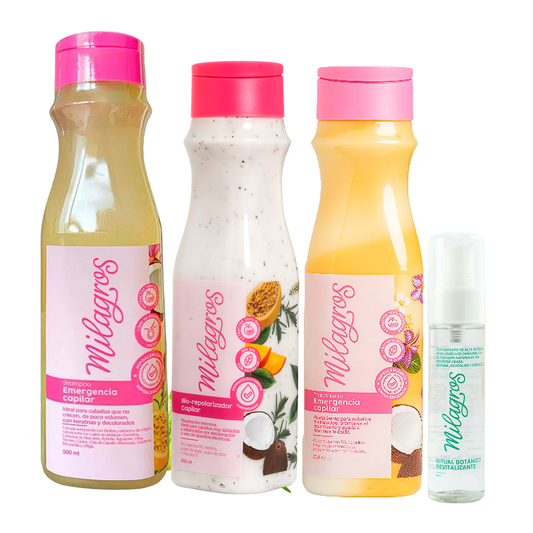 Natalia - Kit Reparación Intensiva - Shampoo Emergencia Capilar, Biorepolarizador, Tratamiento Emergencia y Serum Revitalizante – Reparación y Crecimiento Capilar