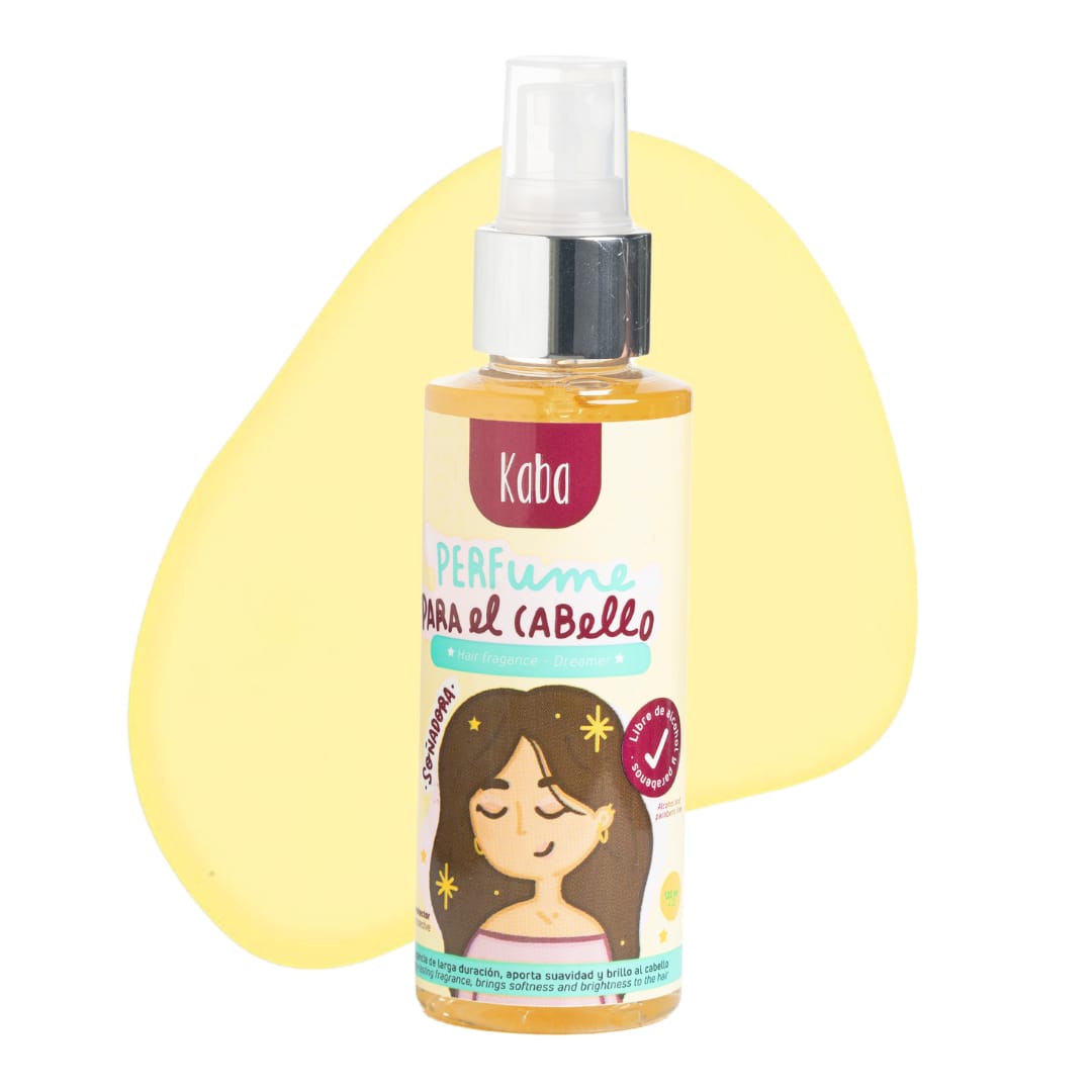 Perfume para el Cabello KABA Soñadora – Fragancia cítrica y dulce, brillo y control del frizz.