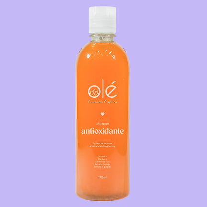 Shampoo long lasting con extractos de mango, guayaba y mandarina, ideal para cuero cabelludo mixto y cabellos tinturados.