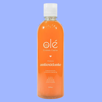 Shampoo con extractos de mango, guayaba y mandarina, ideal para cuero cabelludo mixto y cabellos tinturados.