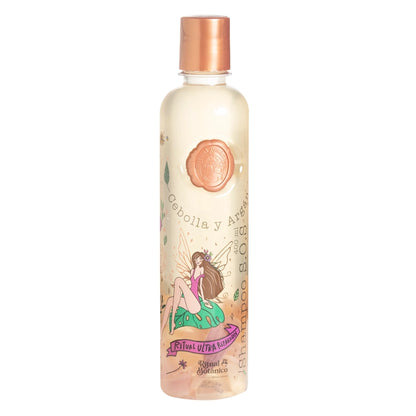 Botella de shampoo natural de Ritual Botánico con extracto de cebolla y aceite de argán, presentada sobre un fondo blanco.
Fórmula sin sulfatos ni sal, perfecta para cabello seco, dañado o tratado químicamente.
Producto diseñado para una reparación intensiva, ofreciendo hidratación profunda y fortalecimiento capilar.
Ideal para promover el crecimiento acelerado del cabello y reparar daños causados por tratamientos químicos.
Opción vegana y libre de químicos agresivos, enfocada en restaurar la salud