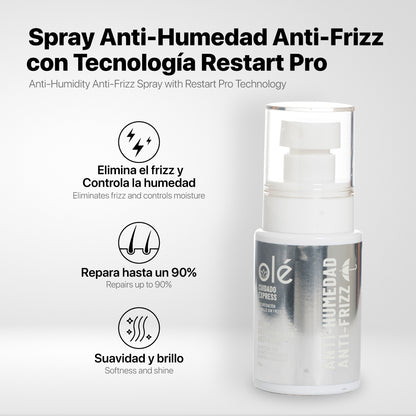 OLE (KIT HIDRATACION OLE CAPILAR) Pre-Shampoo de Arroz , Shampoo Hidratacion Coco, Acondicionador de Coco y Spray Antihumedad