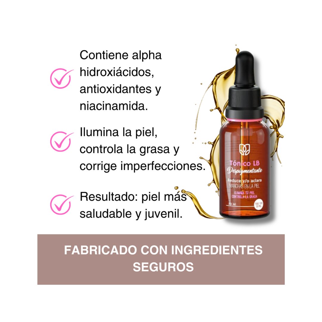 Tónico facial despigmentante para manchas y pecas