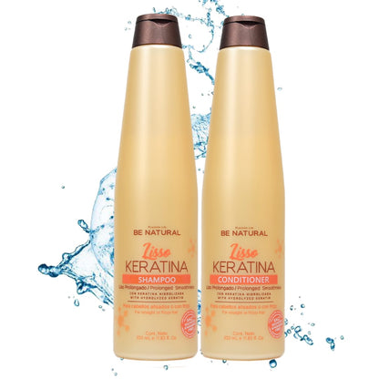 Be Natural Lisso Shampoo y Acondicionador con Queratina - Extra Smooth and Silky Hair