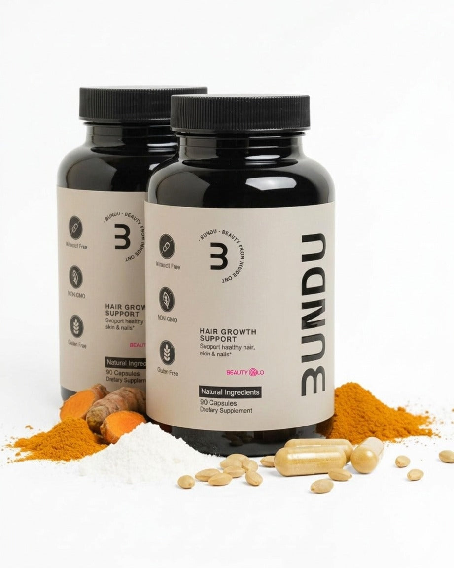 BUNDU Daily Hair Support Supplement X2| Plant-Based &amp; Cruelty-Free | Non-GMO