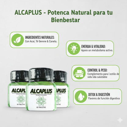 Alcaplus Kit x 3 - Suplemento Nutricional Natural – 3 Bottle Wellness Kit