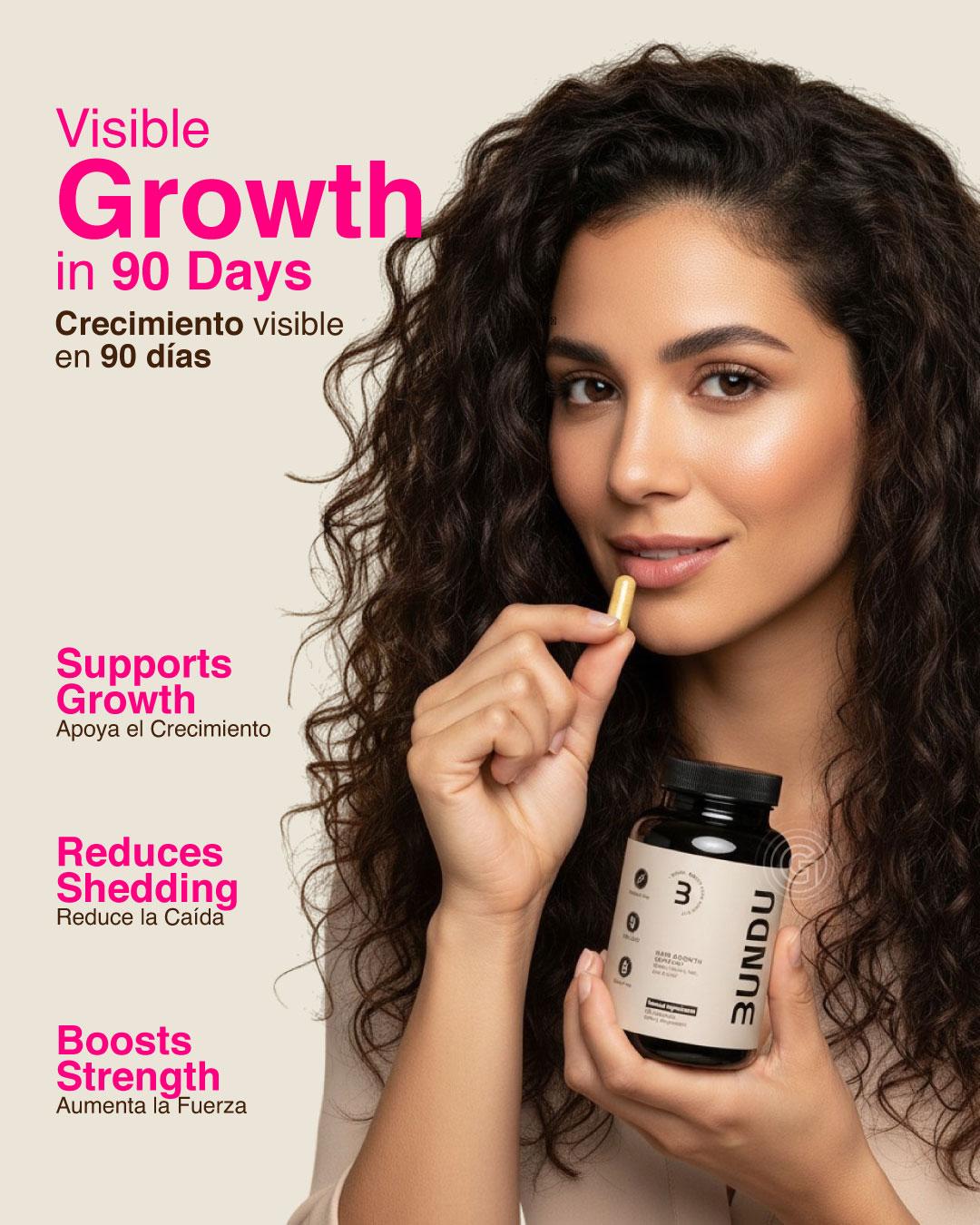 BUNDU Daily Hair Support Supplement X2| Plant-Based &amp; Cruelty-Free | Non-GMO