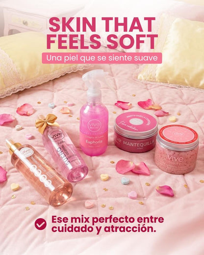 Vive Beauty Lilac Seduction Body Kit – Pure Seduction Body Butter, Strawberry Scrub, Coconut Oil, Euphoria Shimmer & Celestial Dream Mist