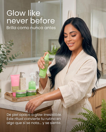 Vive Beauty Green Glow & Pear Body Care Collection – Body Lotion, Sugar Scrub, Body Butter, Shimmer Spray & Body Splash Set