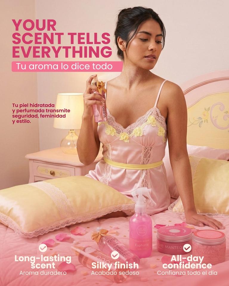 Vive Beauty Lilac Seduction Body Kit – Pure Seduction Body Butter, Strawberry Scrub, Coconut Oil, Euphoria Shimmer & Celestial Dream Mist