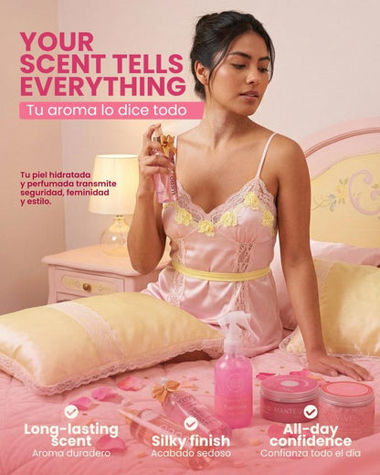Vive Beauty Lilac Seduction Body Kit – Pure Seduction Body Butter, Strawberry Scrub, Coconut Oil, Euphoria Shimmer & Celestial Dream Mist