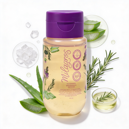 Milagros Beauty Ultra Nutritive Shampoo Mini — 100% Natural Aloe Vera Crystals, Rosemary & Hydrolyzed Keratin | Daily Wash, Frizz Control, Growth & Shine | Salt-Free, All Hair Types