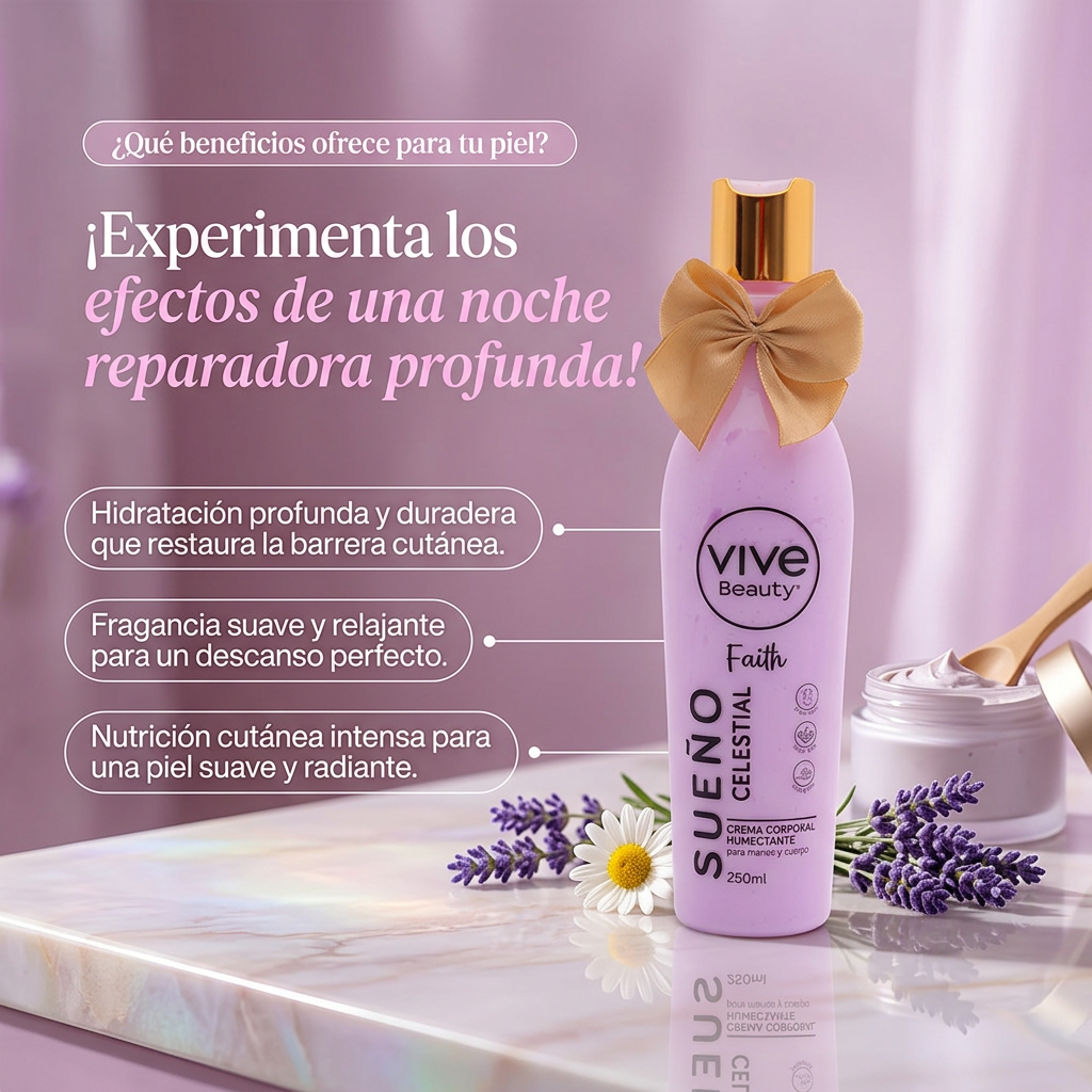 Vive Beauty Celestial Dream Faith Body Cream 250ml — Calming Nighttime Moisturizer, Deep Hydration & Relaxing Scent