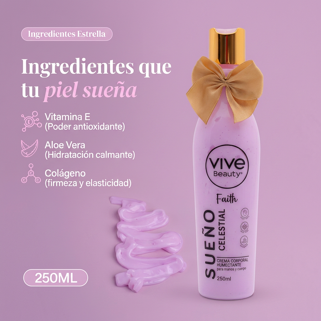 Vive Beauty Celestial Dream Faith Body Cream 250ml — Calming Nighttime Moisturizer, Deep Hydration & Relaxing Scent