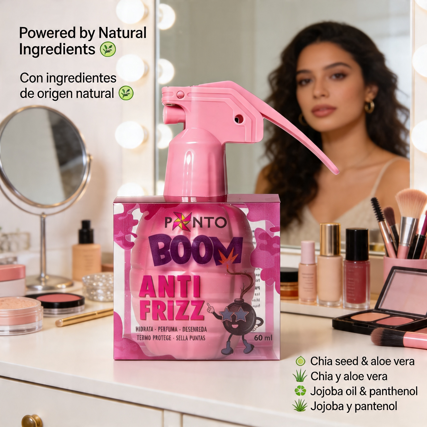 PONTO Boom Anti-Frizz Hair Treatment – Leave-In Detangler, Heat Protection & Shine Booster for Smooth, Frizz-Free Hair