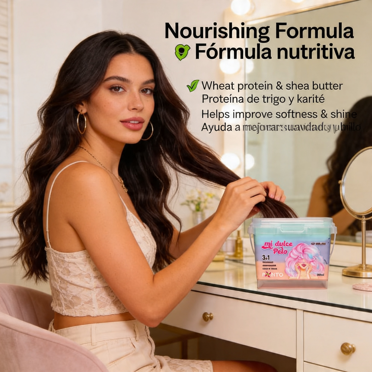 Ponto Mi Dulce Pelo – Soy Ondulada 3-in-1 Treatment – Wave Defining Mask, Conditioner & Leave-In for Frizz Control & Soft Waves