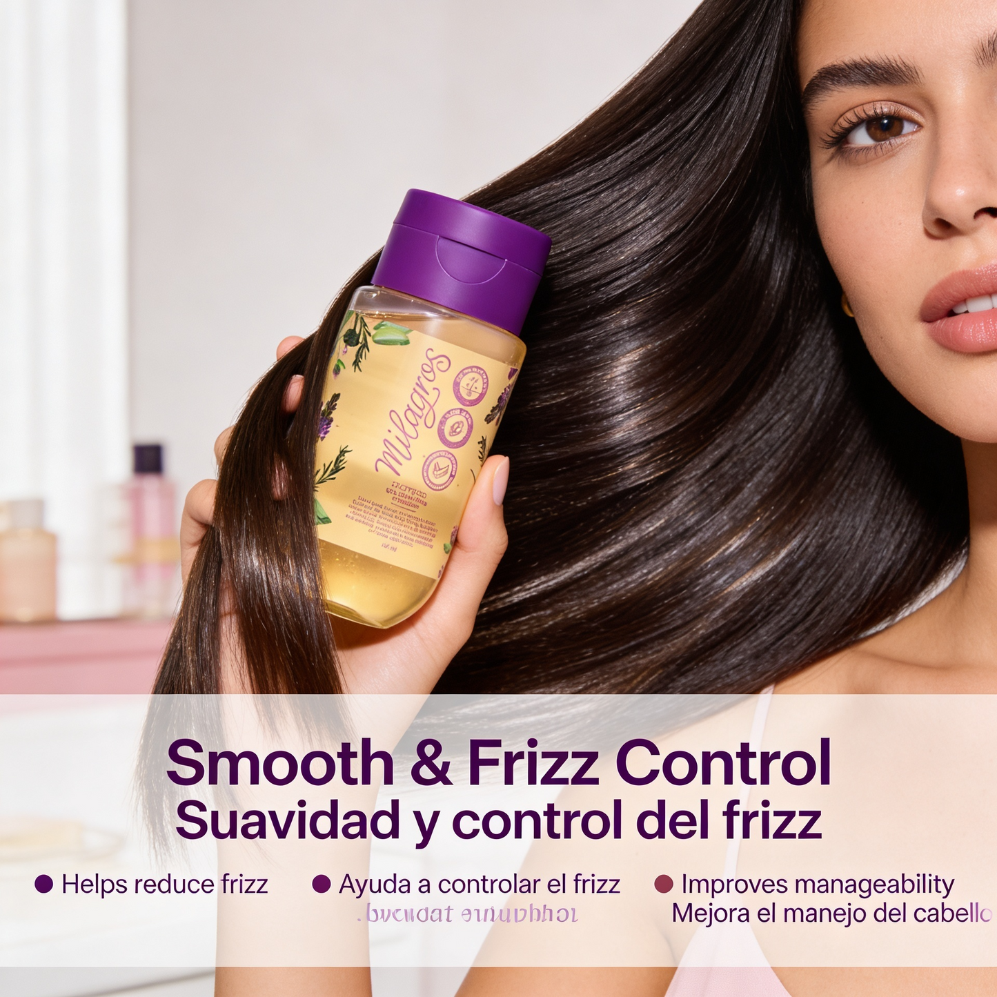 Milagros Beauty Ultra Nutritive Shampoo Mini — 100% Natural Aloe Vera Crystals, Rosemary & Hydrolyzed Keratin | Daily Wash, Frizz Control, Growth & Shine | Salt-Free, All Hair Types