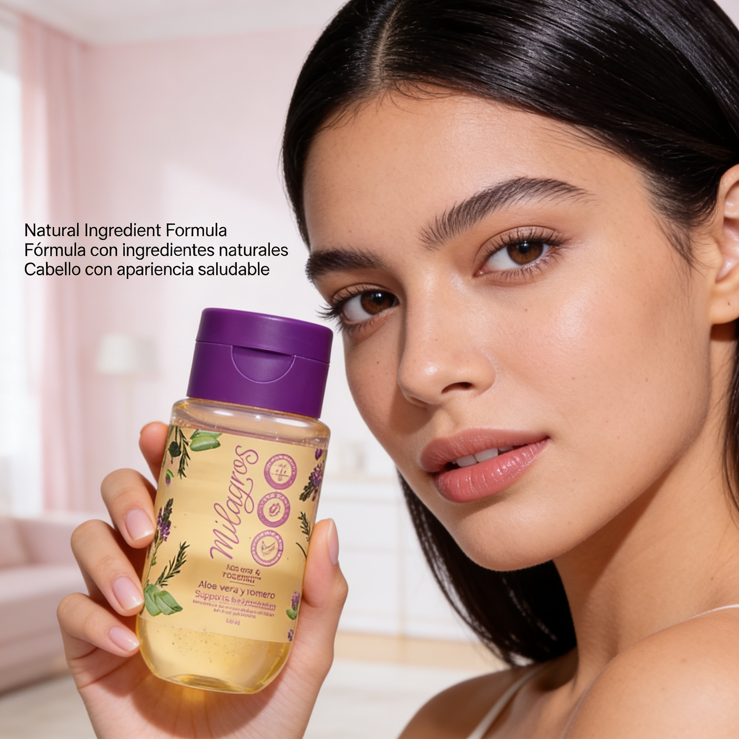 Milagros Beauty Ultra Nutritive Shampoo Mini — 100% Natural Aloe Vera Crystals, Rosemary & Hydrolyzed Keratin | Daily Wash, Frizz Control, Growth & Shine | Salt-Free, All Hair Types