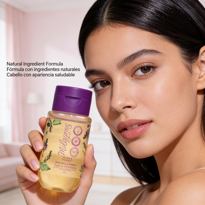 Milagros Beauty Ultra Nutritive Shampoo Mini — 100% Natural Aloe Vera Crystals, Rosemary & Hydrolyzed Keratin | Daily Wash, Frizz Control, Growth & Shine | Salt-Free, All Hair Types