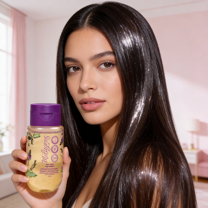 Milagros Beauty Ultra Nutritive Shampoo Mini — 100% Natural Aloe Vera Crystals, Rosemary & Hydrolyzed Keratin | Daily Wash, Frizz Control, Growth & Shine | Salt-Free, All Hair Types