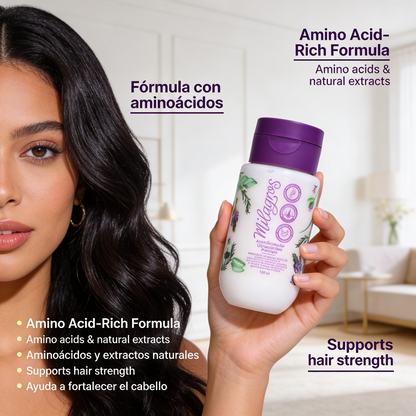 Milagros Beauty Ultra Nutritive Conditioner Mini — -85% Frizz, 89% Easier Detangling, 30-Wash Color Protection | Rosemary, Rice Extract & Amino Acids | Bleached Damaged Hair