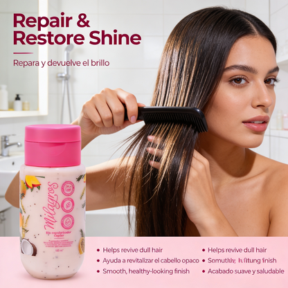 Milagros Beauty Bio-Repolarizing Hair Treatment Mini — Keratin, Argan Oil & UV Filter | Repairs Chemical Damage, Deep Hydration, Shine & Elasticity | Salt-Free, Dermatologically Tested