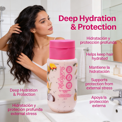 Milagros Beauty Bio-Repolarizing Hair Treatment Mini — Keratin, Argan Oil & UV Filter | Repairs Chemical Damage, Deep Hydration, Shine & Elasticity | Salt-Free, Dermatologically Tested