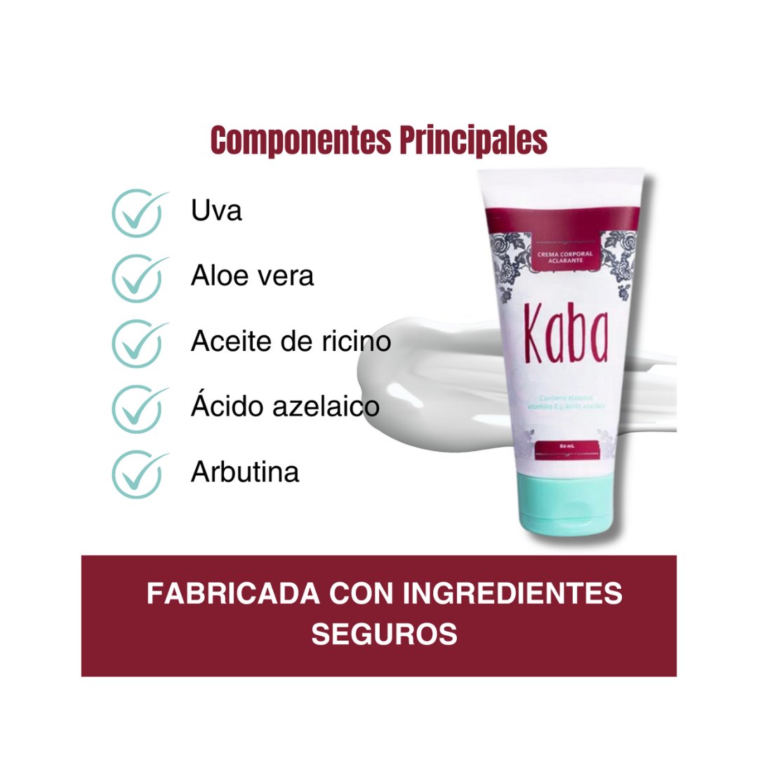 Kaba Crema Corporal Aclarante | Hidratación Intensiva y Piel Radiante - Beauty GloKaba