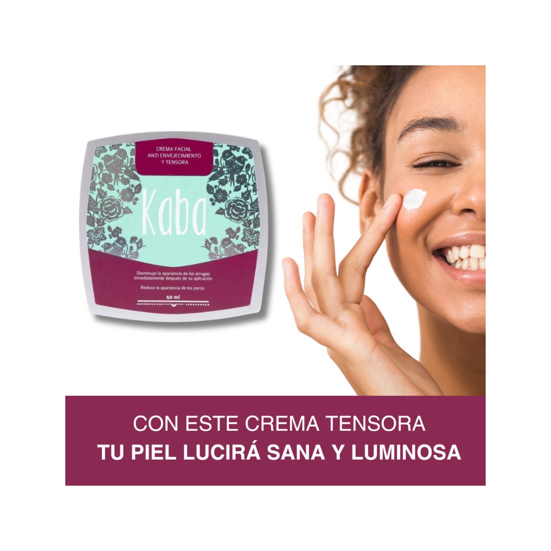 Kaba Crema Facial Antienvejecimiento Tensora | Hidratante y Reafirmante para Piel Radiante - Beauty GloKaba