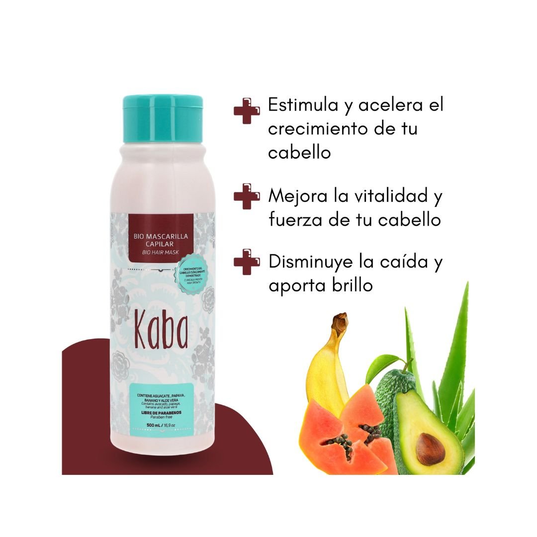 Kaba Kit Capilar | Shampoo , Acondicionador, Tónico Capilar, Biomascarilla & Repolarizador - Beauty GloKaba