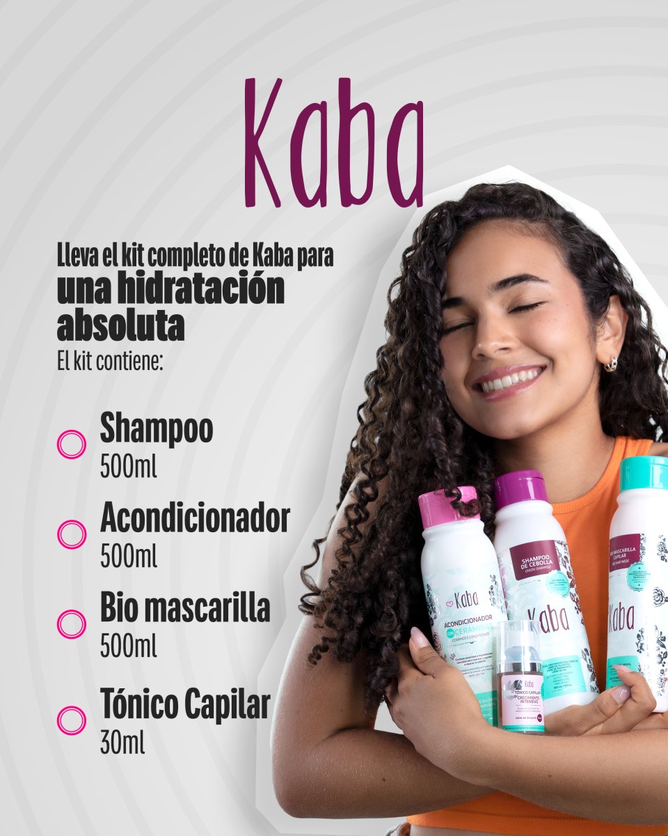 Kaba Kit Complete Hair Growth | Onion Shampoo, Conditioner, Tonic, and BioMask - Beauty GloKaba