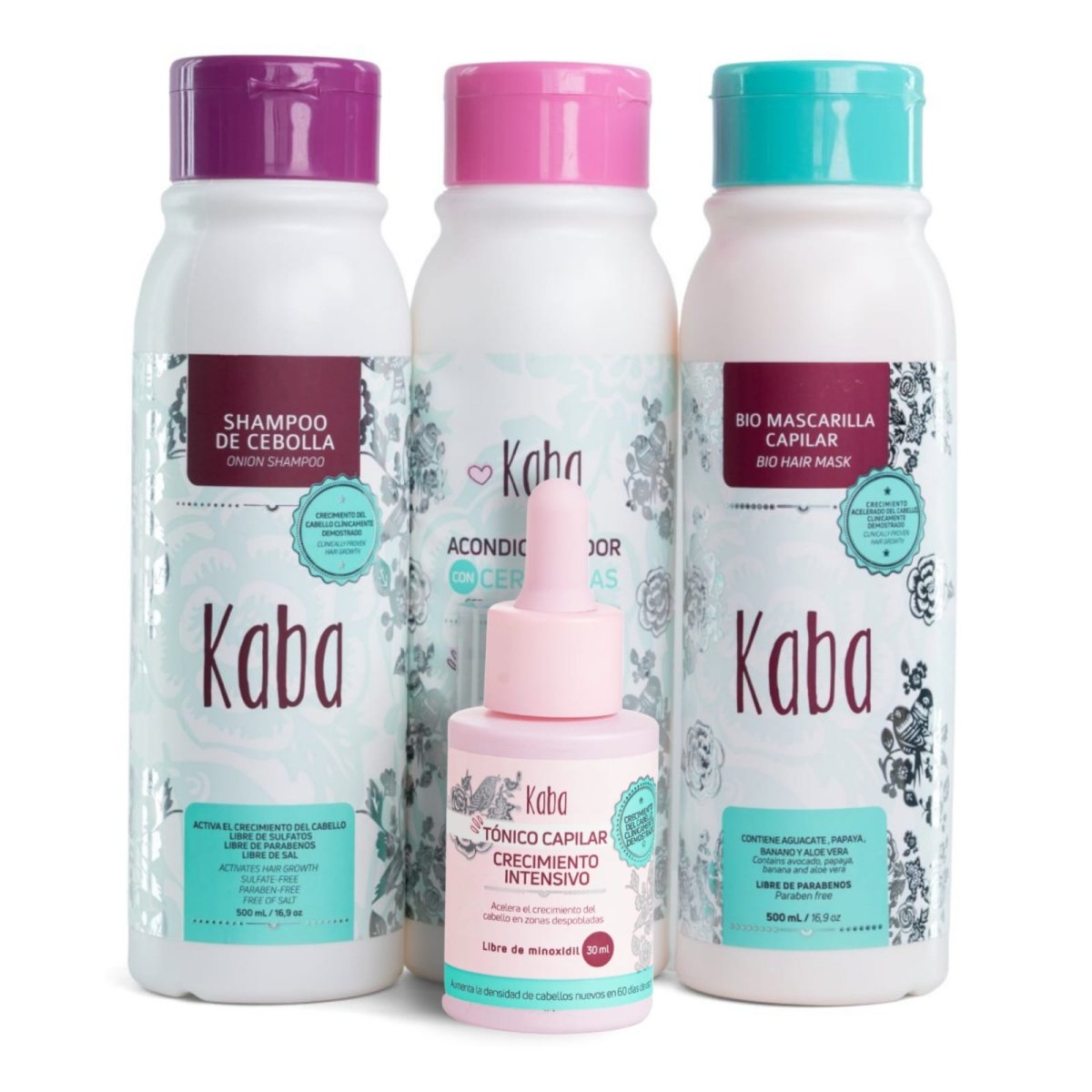 Kaba Kit Complete Hair Growth | Onion Shampoo, Conditioner, Tonic, and BioMask - Beauty GloKaba