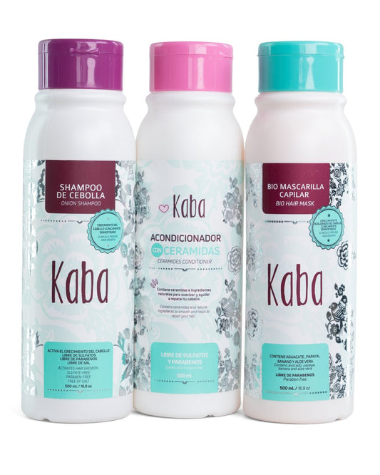 Kaba Kit | Kaba Onion Shampoo, Conditioner, and Kaba Hair Biomask - Beauty GloKaba