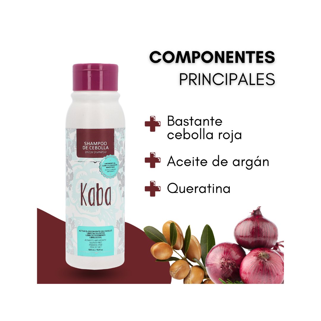 Kaba shampoo de Cebolla Roja Crecimiento y Anticaida - 16.9 Oz - Beauty GloKaba