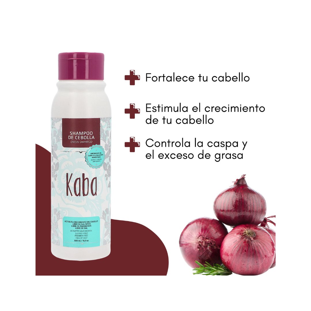 Kaba shampoo de Cebolla Roja Crecimiento y Anticaida - 16.9 Oz - Beauty GloKaba