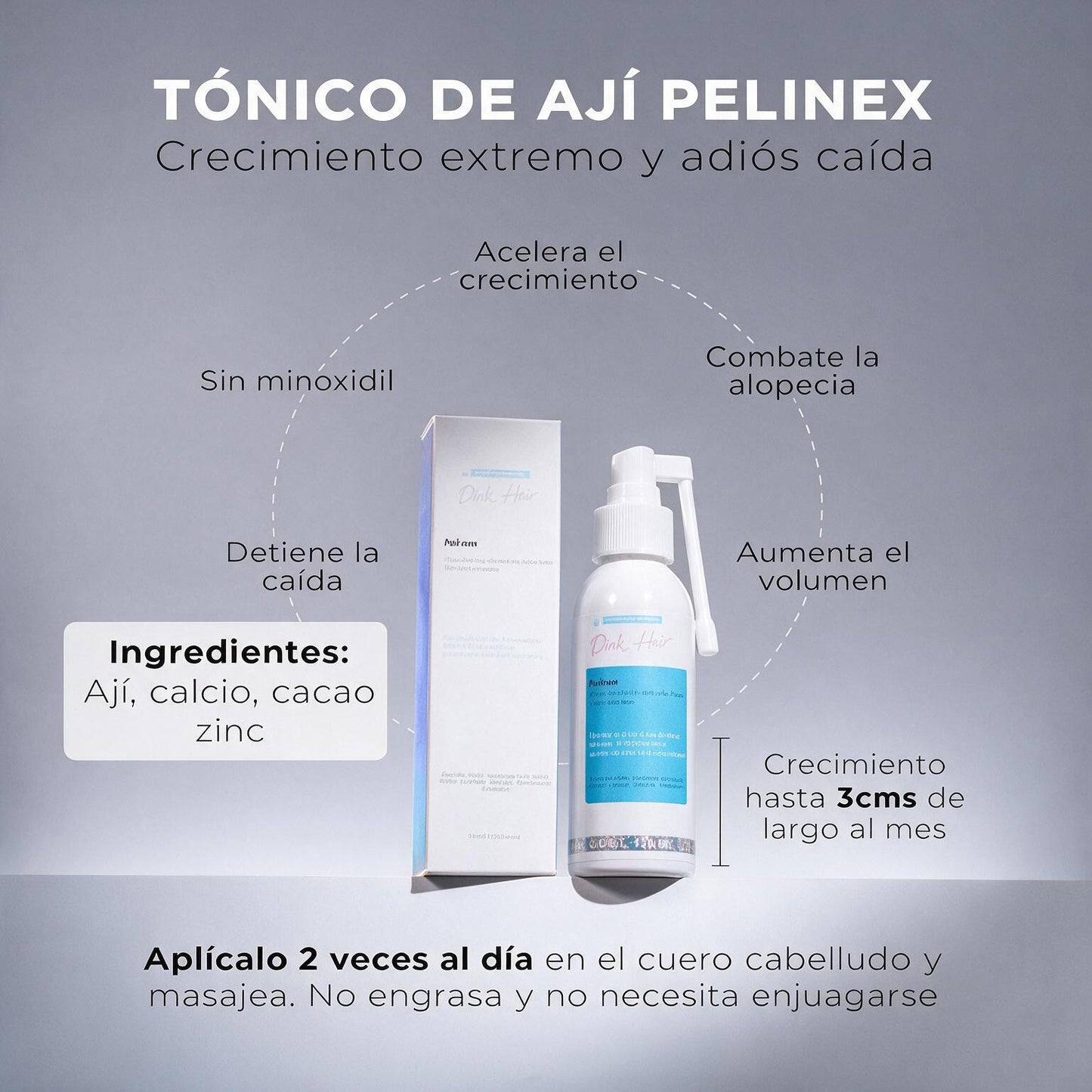 Click Hair Pelinex Natural Hair Growth Tonic — Strengthens Follicle | Reduces Hair Loss | Minoxidil Free | 120ml