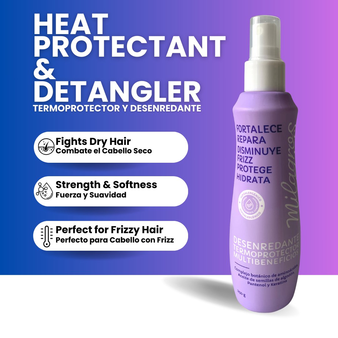 Milagros Detangling Heat Protector - Protection & Frizz Control 250g - Beauty GloBeauty Glo