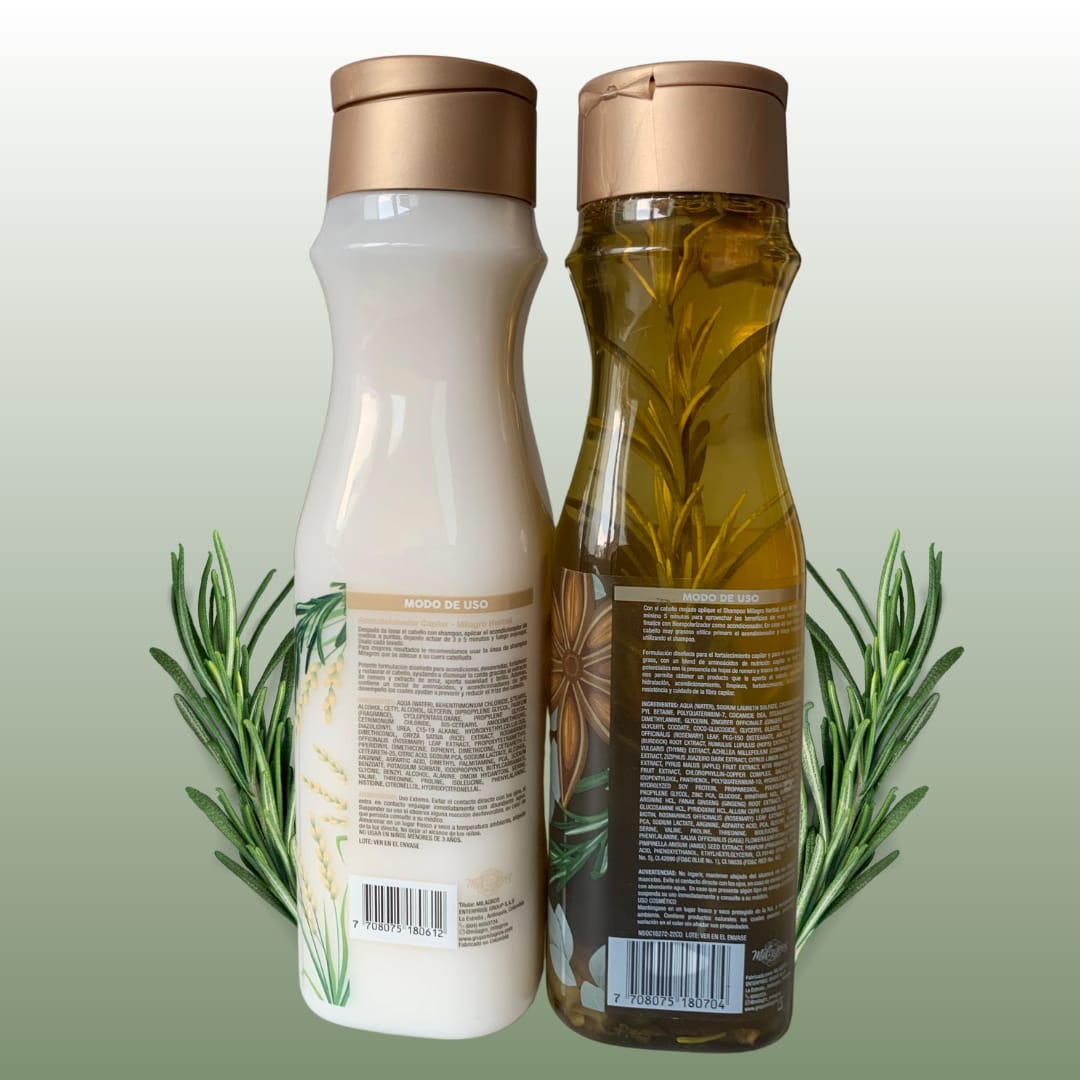 Milagros Herbal Shampoo and Conditioner with Rosemary and Ginger - Beauty GloBeauty Glo