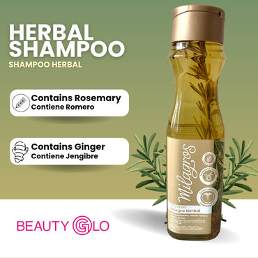 Milagros Shampoo Herbal - Rosemary and Ginger | Hair Growth and Strength - Beauty GloMilagros