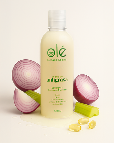 Ole Capilar Shampoo Antigrasa con Cebolla, Jengibre y Apio